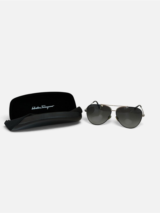 Salvatore Ferragamo Other - Salvatore Ferragamo Aviator Sunglasses in Black and Silver-Tone